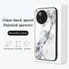 For Xiaomi Poco F7 Ultra 5G/Redmi K80 Pro 5G Case Marble Pattern Tempered Glass+PC+TPU Protective Phone Cover