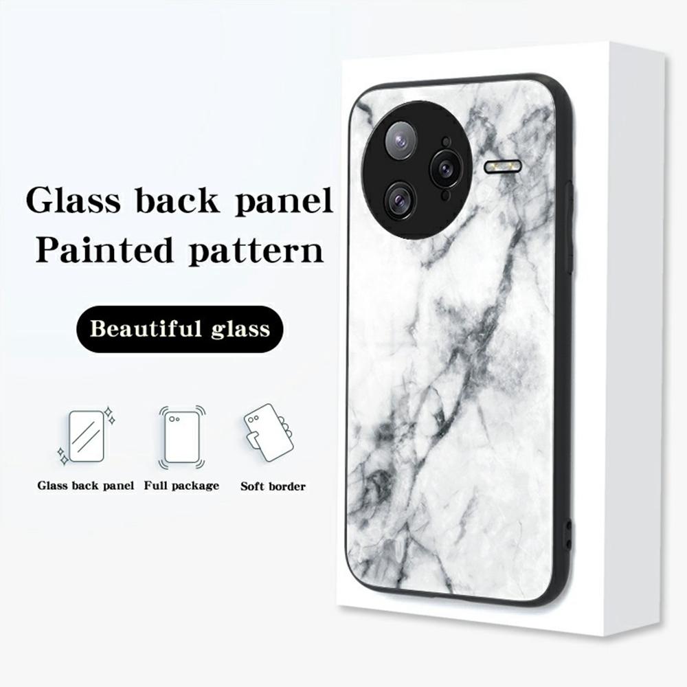 For Xiaomi Poco F7 Ultra 5G/Redmi K80 Pro 5G Case Marble Pattern Tempered Glass+PC+TPU Protective Phone Cover
