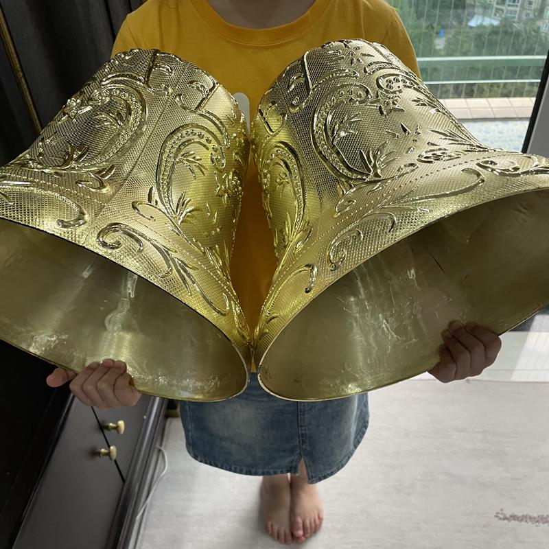 80cm Extra Large Golden Christmas Bell Ornament with Dual Clocks and Speakers for Mall, Hotel, or Bar Decor
