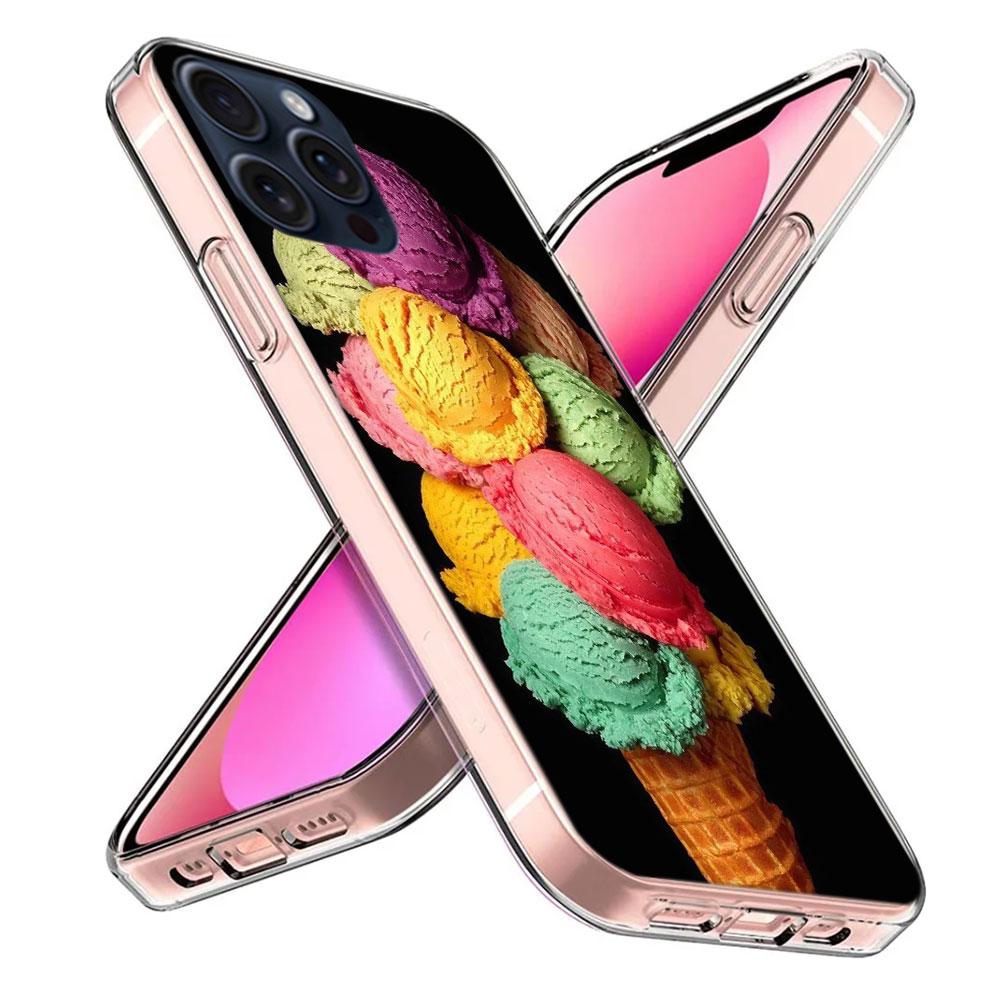 Colorful Ice Cream and Popsicles Clear Phone Case For Iphone 17 Air 16 Pro Max 15 Pro 14 Plus 17E 16E 11 13 12 Mini Cover Cases
