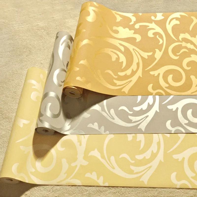 Non woven 3D Wallpaper European hook flower background wall bedroom living room el wallpaper wall papers home decor U61