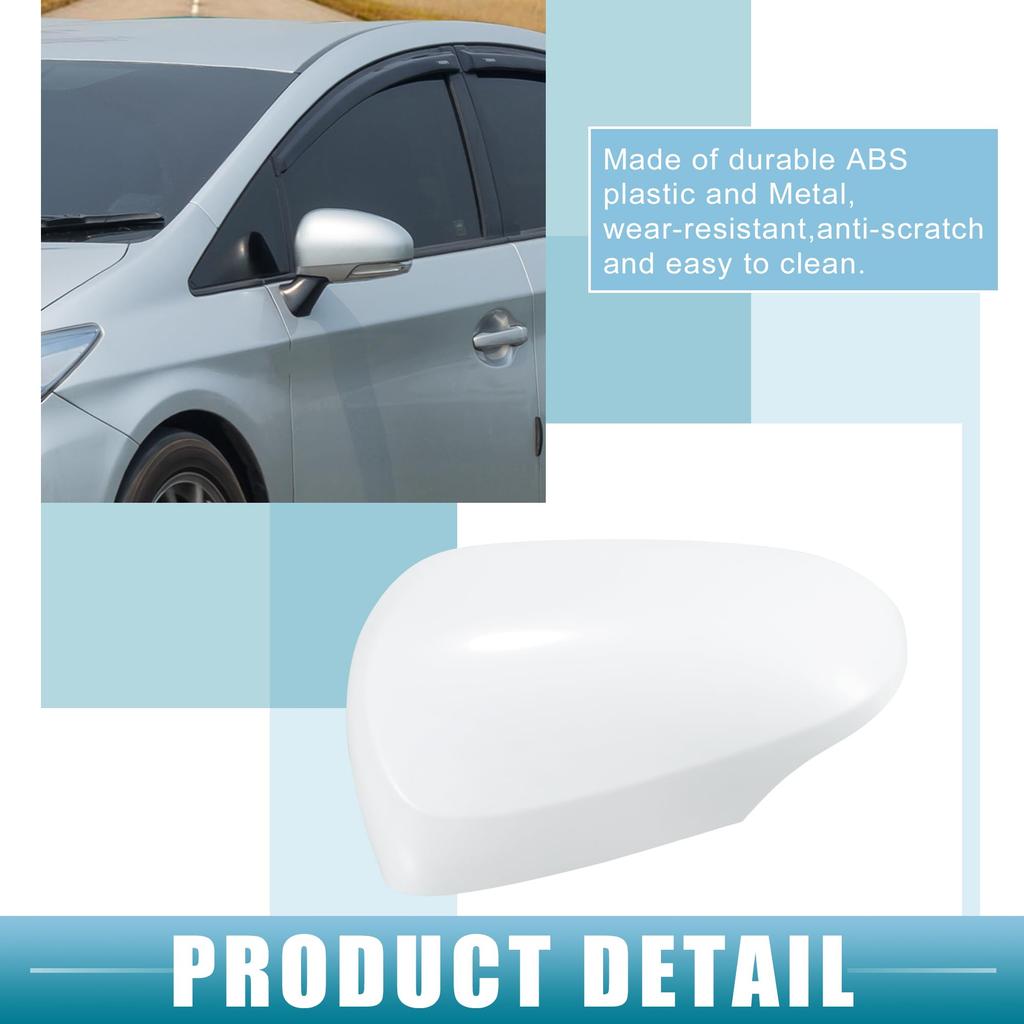 ABSOPRO Rearview Mirror Cover Part Number Left Door Mirror Cover for Toyota Prius C ABS White Cap, 8794552170B3, 2012-2018, Plastic,