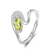 S925 Sterling Silver Adjustable Ring Women's Twist Arm Natural Crystal Stone Ring Premium Accessories Women's Fashion Vintage Jewelry Gifts