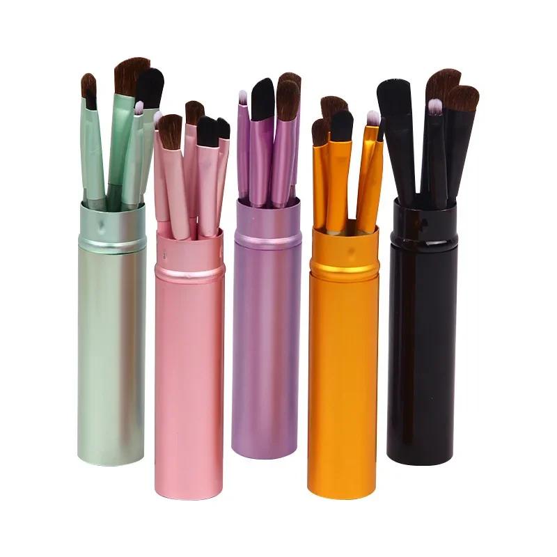 

5 Pc Makeup Brushes Tool Set Eyeshadow Concealer Eyebrow Lip Blending Beauty Make Up Skin-friendly Brushes Women Cosmestic Tool зелёный