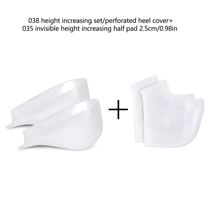 Invisible Height Increase 2-3Cm Silicone Socks Gel Heel Pads Orthopedic Arch Support Heel Cushion Insoles Foot Massage Pad