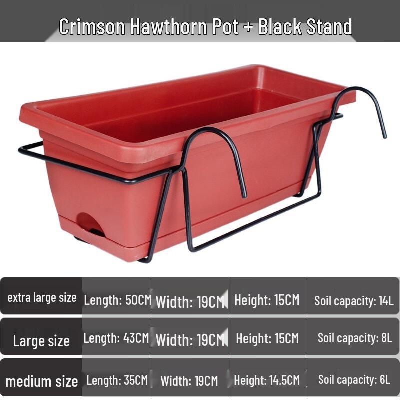 KEYSHEEL Rectangular Plastic Hanging Planter with Tray