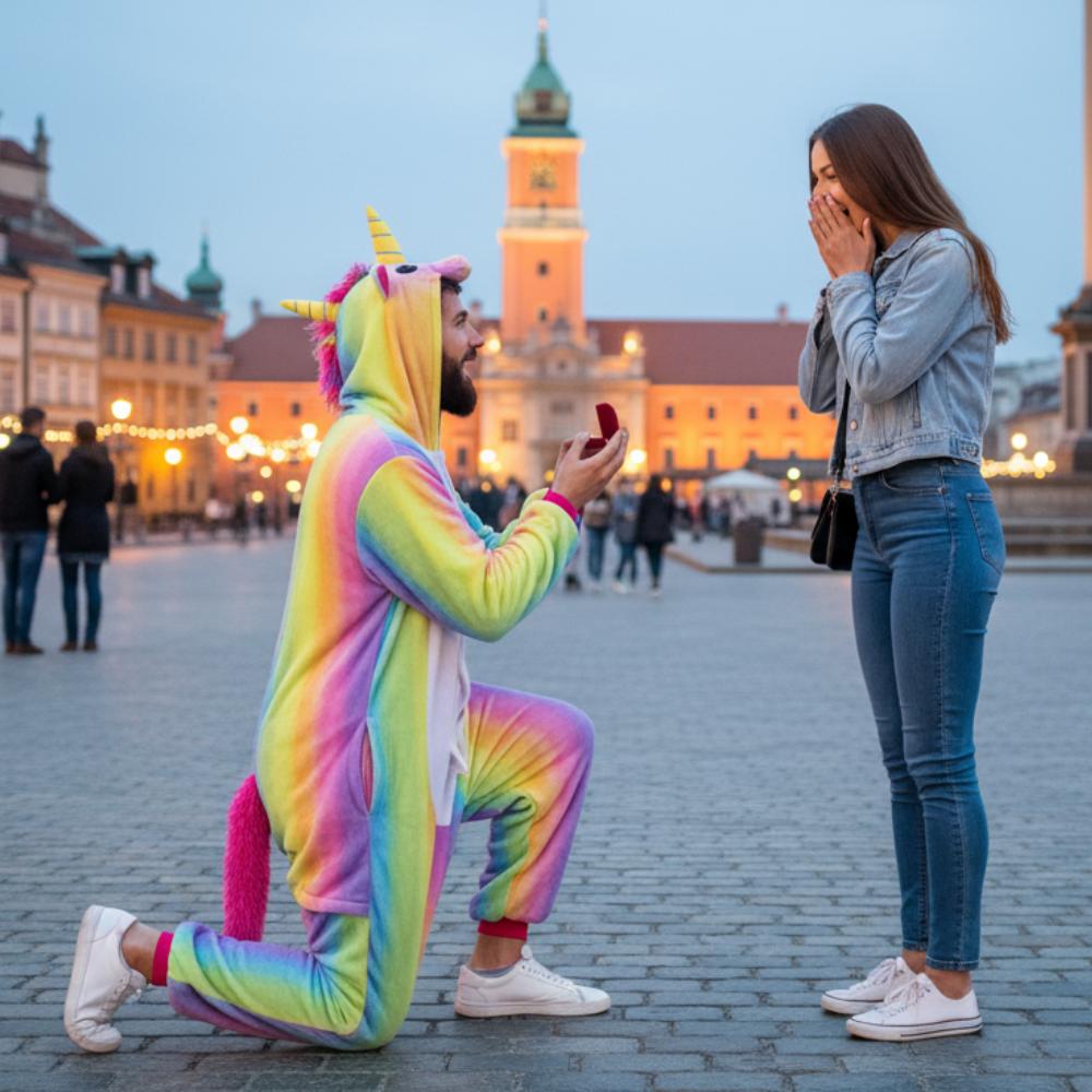 Kostium Onesie rainbow pegasus - M