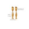 Waterproof Stainless Steel Koi Fish Scale Drop Huggie Hoop Earrings For Women Lucky Gold Color Animal Dangle Ear Elegant Jewelry