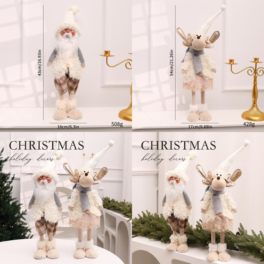 Juldekoration Figur med Stående Jultomte och Älg för Festlig Heminredning