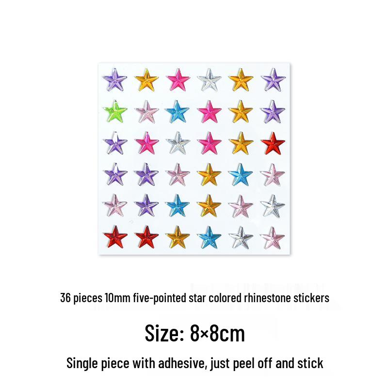Gem Stickers: Kids' 3D Acrylic Crystal DIY Rhinestone Decorations, Colorful Cross-Border Designs for Girls