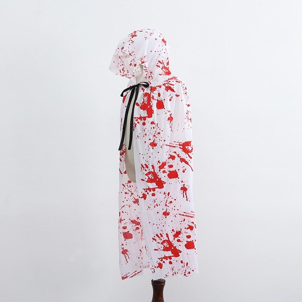 Funny Halloween Death Cloak with Cap Plaid Spider Web Cape Hallowmas