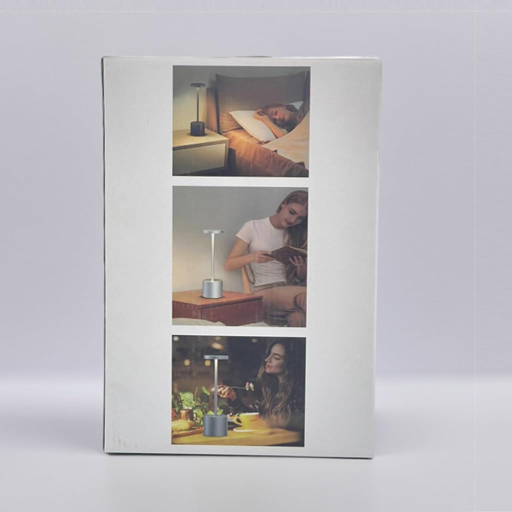 Upgraded Cordless Table Lamp, 5000mAh Rechargeable Battery, IP54 Waterproof, Aluminum Alloy, 3 Color Modes Stepless Dimming Up To 40 Hours, for