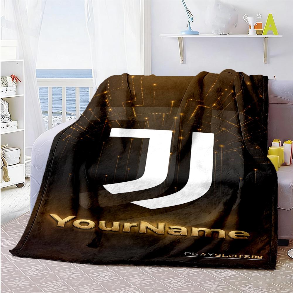 Juventus Customize Text Blanket Multi-purpose Personalized Blanket Warmthful Decor Great for Sofa Nap Office Chair Bed Four Seasons Multipurpose
