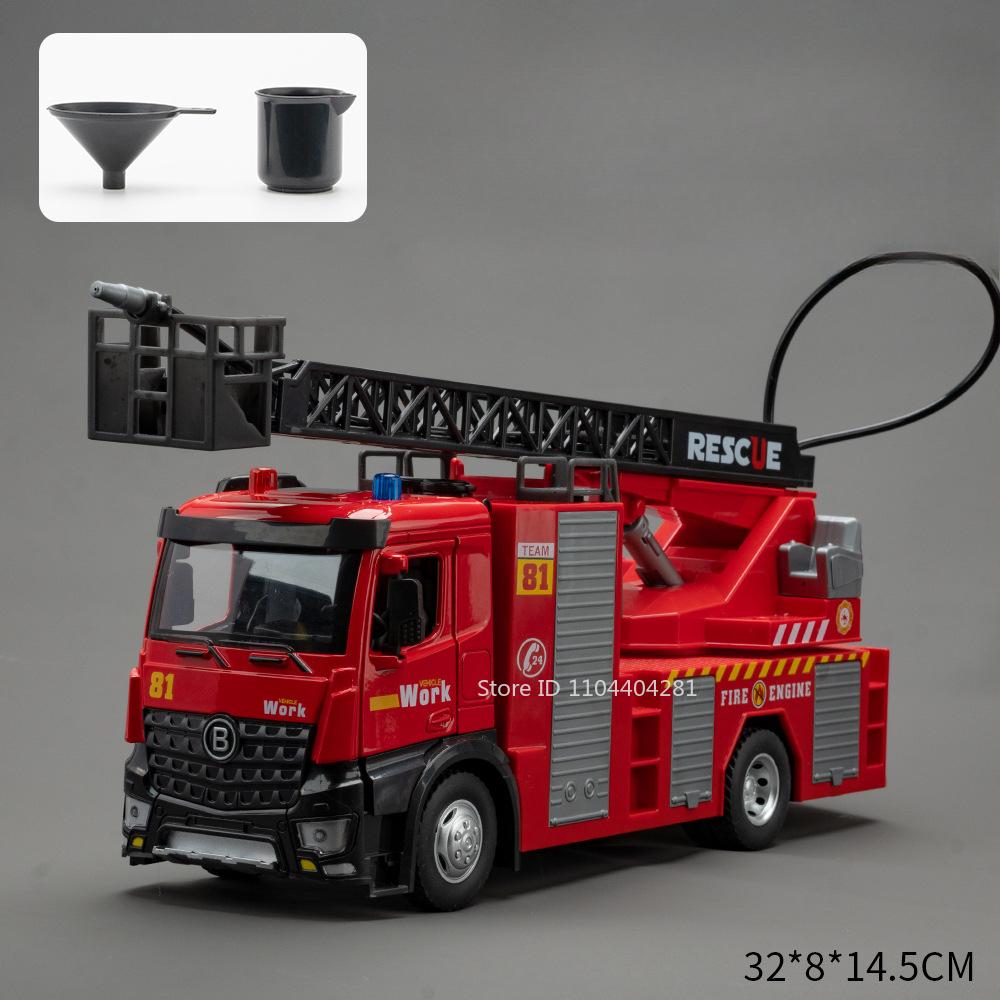 1:18 Electric Sanitation Garbage Truck Toy Cars Model Alloy Water Tanker Diecast Light Sound Vehicle Children's Educational Toys