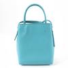 Excellent Chloe Shoulder Bag Sense Micro Tote Bag Logo Embroidery Leather Blue Used