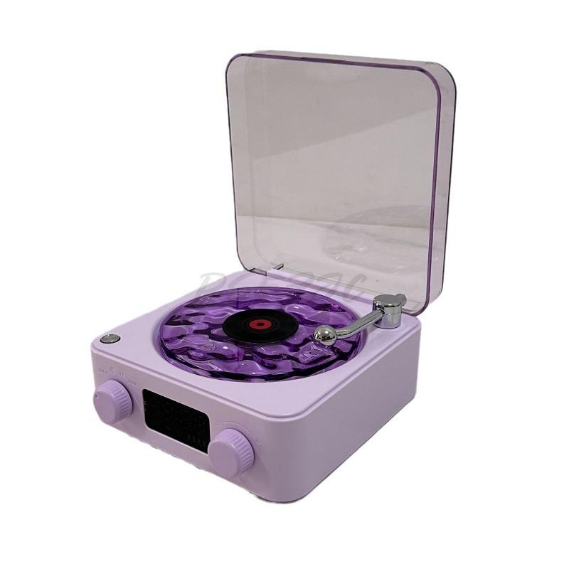 Retro White Noise Bluetooth Speaker Wireless Small High Pitched Vinyl Record Player Desktop Outdoor Home Mobile and Portable