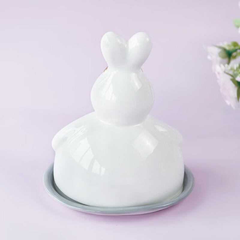 Cartoon Bunny Ceramic Butter Dish