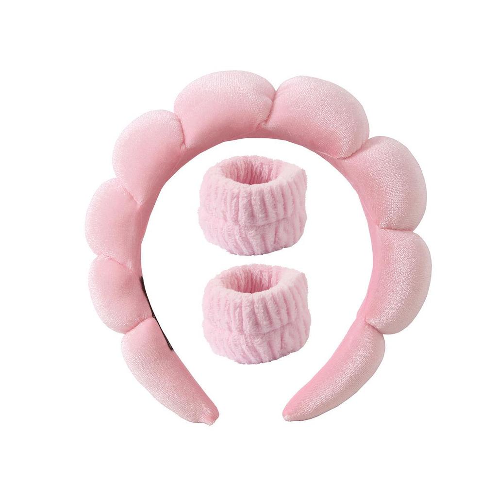 Women's 3-Piece Fashion Set: Sweat-Absorbing Wristbands & Handmade Hair Accessories