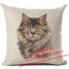 Cushion Cover Watercolor Cute Cat Printed Linen Pillow Cover Car Sofa Decorative Throw Pillows Home Decoration Pillowcase