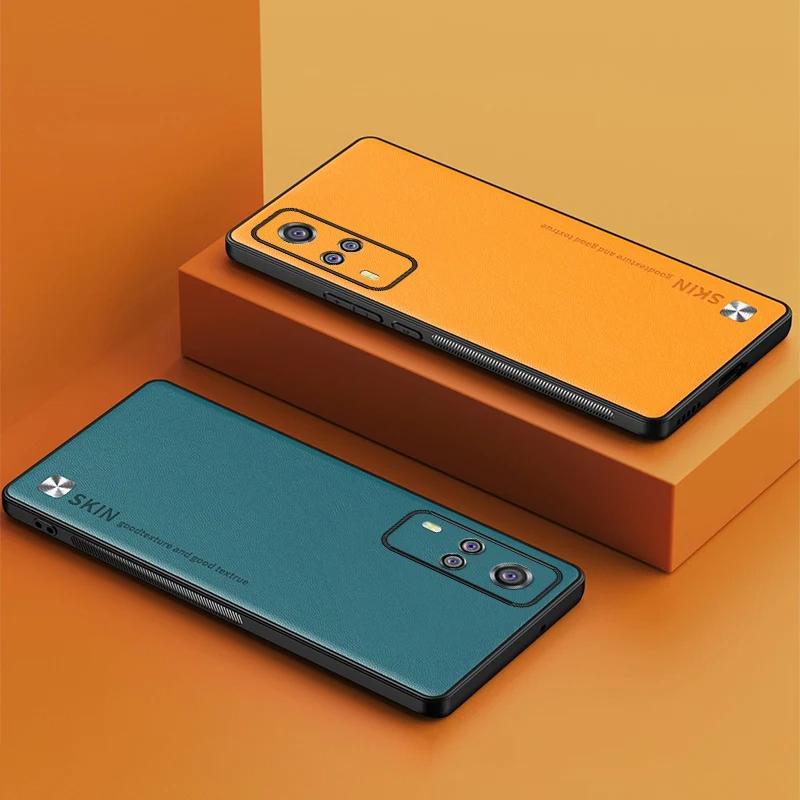 

Роскошный чехол для телефона из искусственной кожи для Vivo Y31 Y51 Y53S 4G Y01, матовая задняя крышка, силиконовый чехол для Vivo X70 Pro Y21 Y21S Y33S T1 Pro