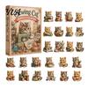 24 Day Christmas Countdown Cat Advent Calendar, with Cute Ornaments, Calendar 2D Acrylic Kitty Holiday Decorations, Gift for Kids, Party