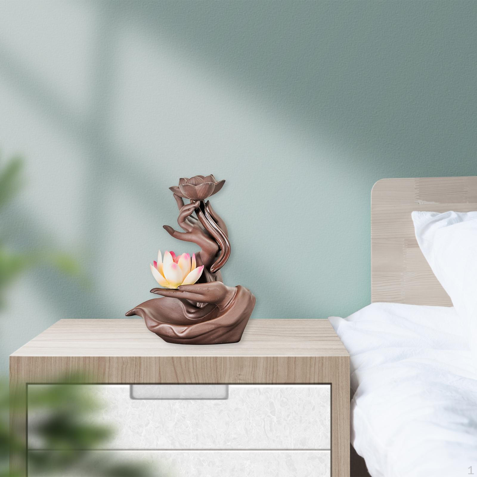 

Ceramics Back Burner Censer Holder Lotus Decoration Smoke Waterfall Color Lotus