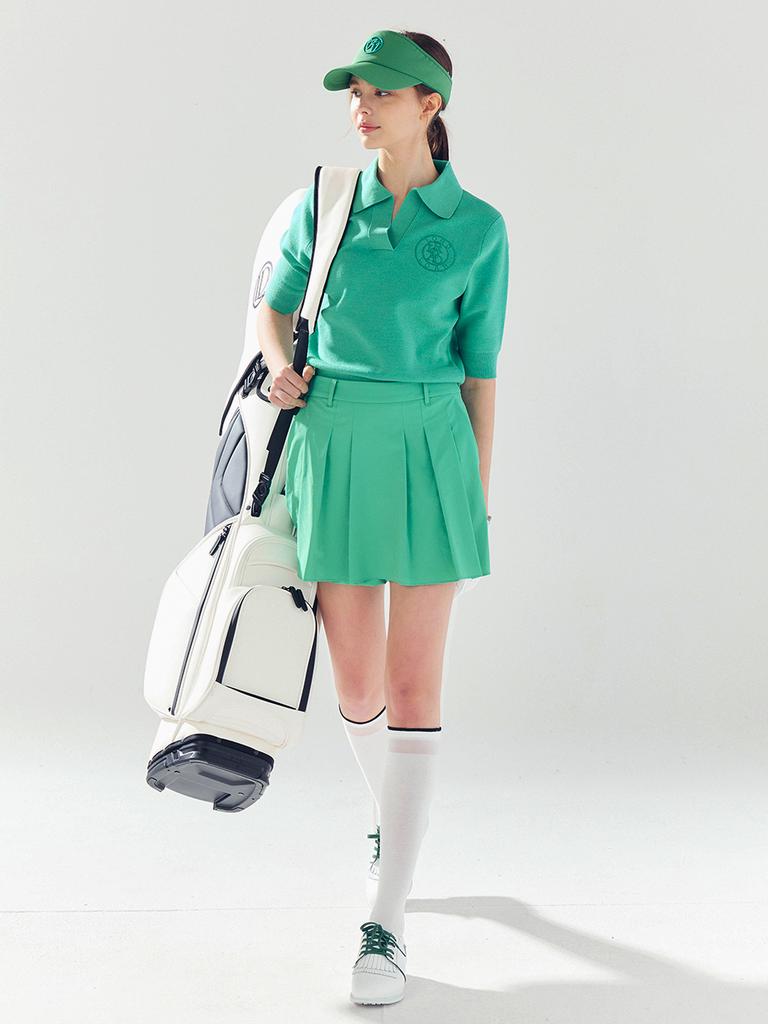 LORDLOAR A-Line Pleated Shorts Green