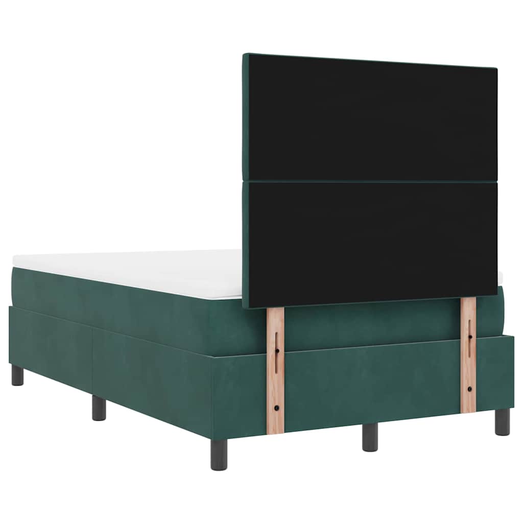 Boxspring Bed with Headboard Dark Green 120 x 190 cm Velvet