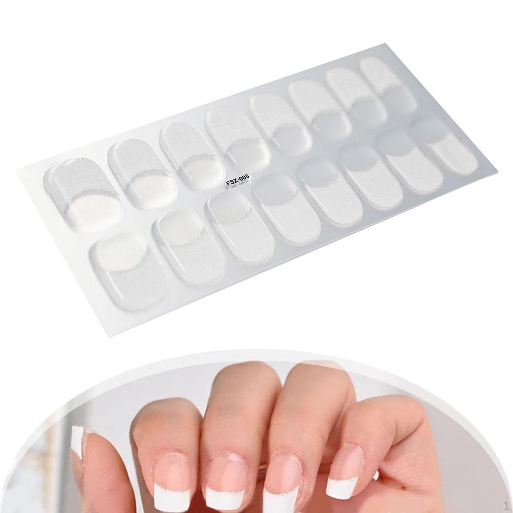 Cured Gel Nail Polish Strips Stickers Art Wraps Semi