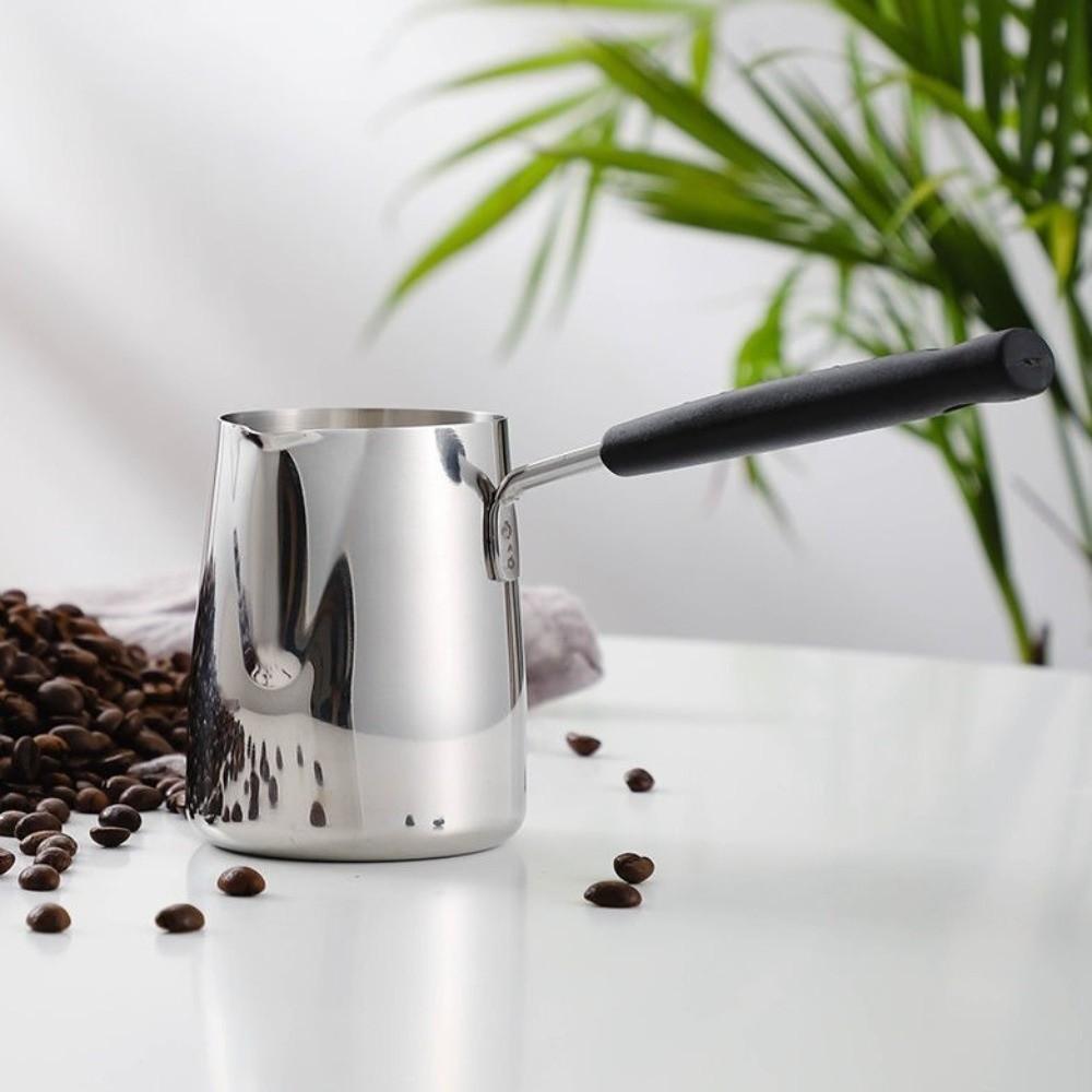 Professional Milk Frothing Pitcher Long Handle Hot Milk Cup Chocolate Melting Pan  Hotel Cafe