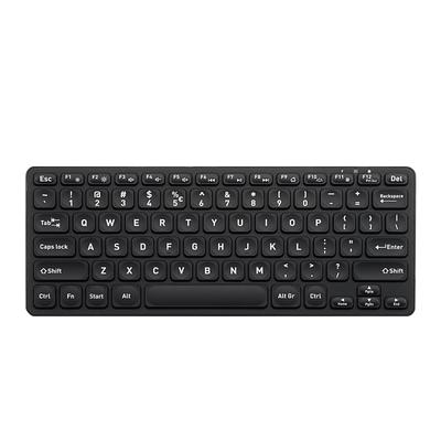 Perixx Kabellose Tastatur mit Hintergrundbeleuchtung, Mini-Tastatur ohne Ziffernblock, wiederaufladbar, USB-Empfänger, Pantograph-Tasten, weiße Hintergrundbeleuchtung, PERIBOARD-732BTC, 2,4 G