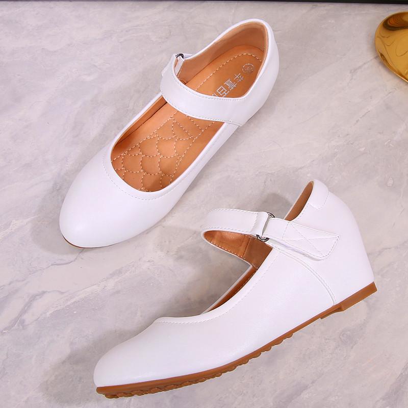 Nurse Soft Sole White Wedge Mary Jane Loafers - Comfortable Spring Shoes for Women