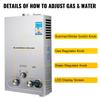 SIHAO 6L 8L 10L 12L 16L 18L GPL Portatile Scaldabagno Istantaneo a Gas Propano GPL Murale Senza Serbatoio Display Digitale