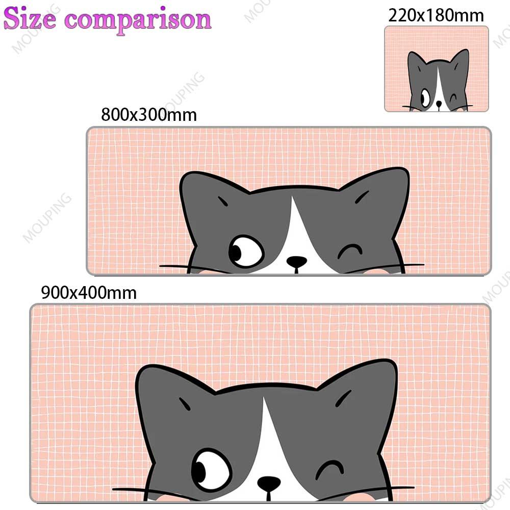 Cartoon Cat Mousepad Gamer Girl Office Carpet Kawaii Cute Desk Accessories Pink Deskmat Mouse Pad Anime Keyboard Computer Mouse