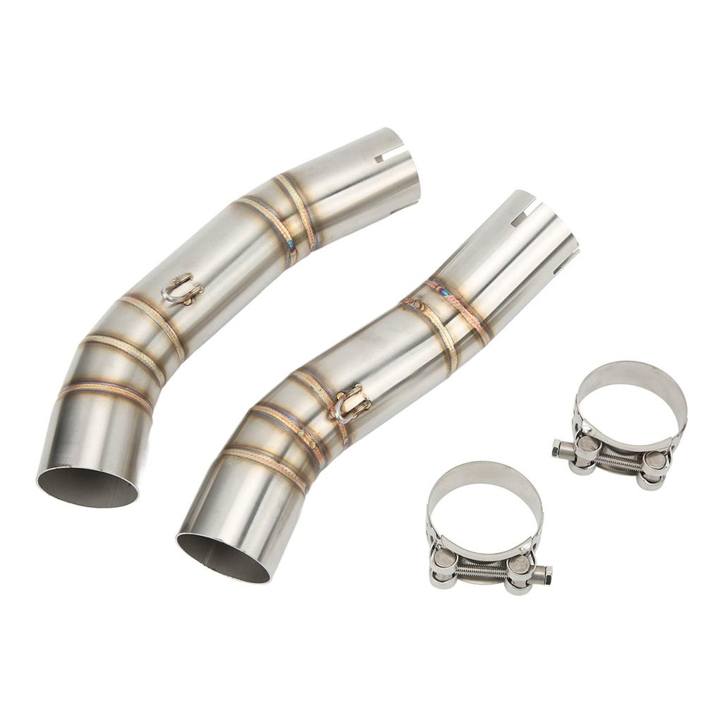 Motorcycle Middle Exhaust Pipe Stainless Steel Glossy Surface Replacement for YZF‑R1 2004‑2006
