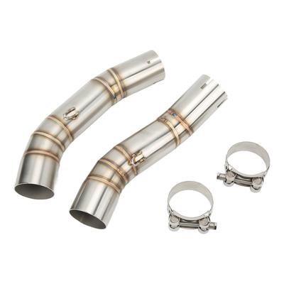 Motorcycle Middle Exhaust Pipe Stainless Steel Glossy Surface Replacement for YZF‑R1 2004‑2006