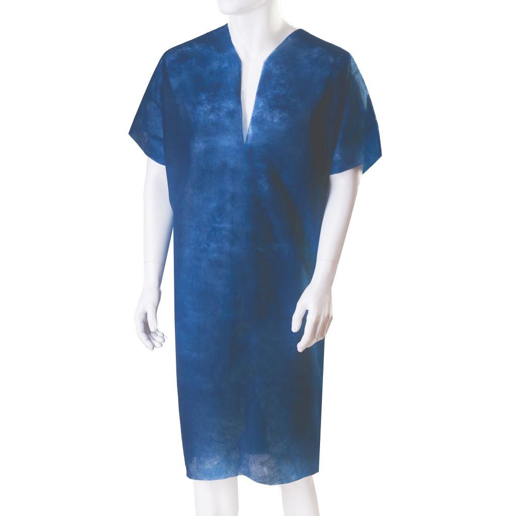 Disposable Patient Gown, Long, Short Sleeves, Y-Neck (40G Non-Woven) 10 Pieces