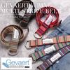 [NARU] Gewalt Belt for Men and Women, Holeless, Infinitely Adjustable, Double Ring, Striped, Stylish, 40mm Width (Blue x Green)