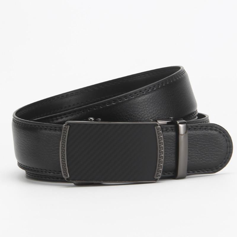 

Пленочный ремень с автоматической пряжкой, мужской ремень из натуральной кожи для бизнеса и повседневной носки 110-130cm