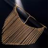 Long Tassels Face Mask Shimmering Rhinestone Mask with Adjustable Chain Crystal Fringes Mask Stylish Jewelry Accessory