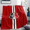 CRF Club Red White Black Vertical Stripe Logo Print Flannel Blanket Soft Warm Throw Blanket For Sofa Bed Couch Brazil Soccer Fan Home Decor Gift