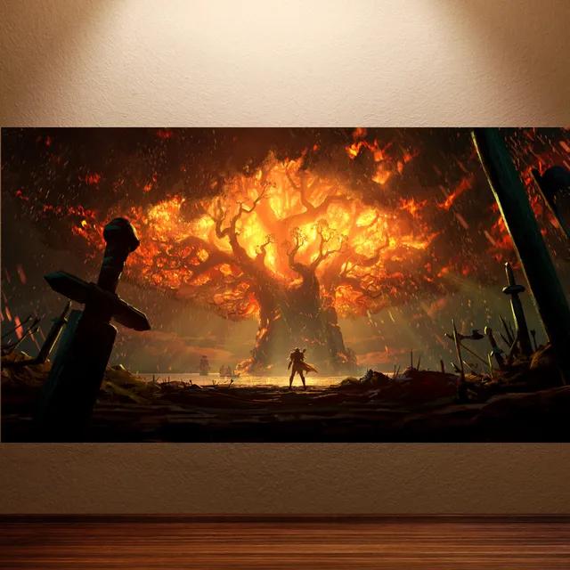World of Warcraft Retro Canvas Poster Classic Game Wall Art for Game Room Decor Wall Sticker Painting