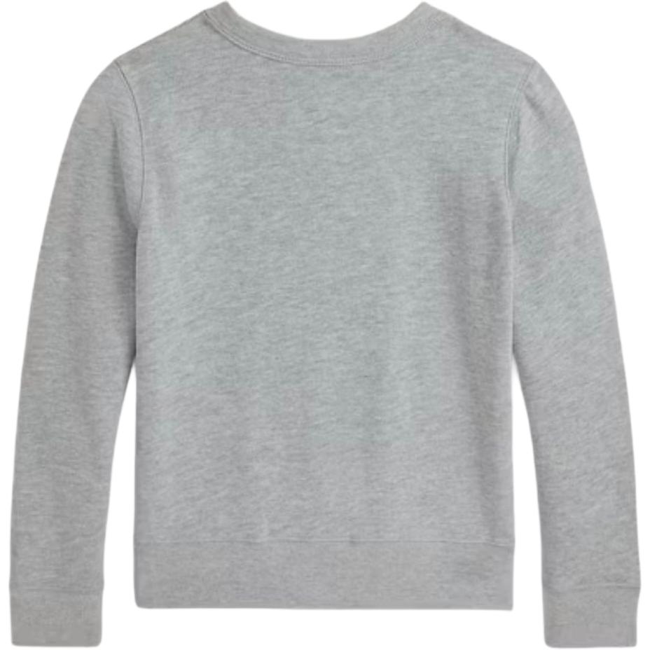 Polo Ralph Lauren Sweatshirt FW24 Solid Color Small Pony Embroidery Crew Neck Pullover Long Sleeve Kids sweatshirt Gray 313844839-003
