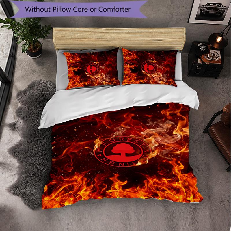 Set Biancheria da Letto Nottingham Forest Football 3 Pezzi Morbido Set Copripiumino con Federe Set Decorazione Camera da Letto per la Casa