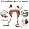 Windproof Knitted Deer Antler Hat Plush Fur Festival Christmas Antler Hat New Cycling Cap  Outdoor