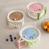 Home Multifunctional 2-in-1 Thick Drain Basket with Lid, Hidden Foldable Handle. Washable Fruits and Vegetables. Easy To Clean