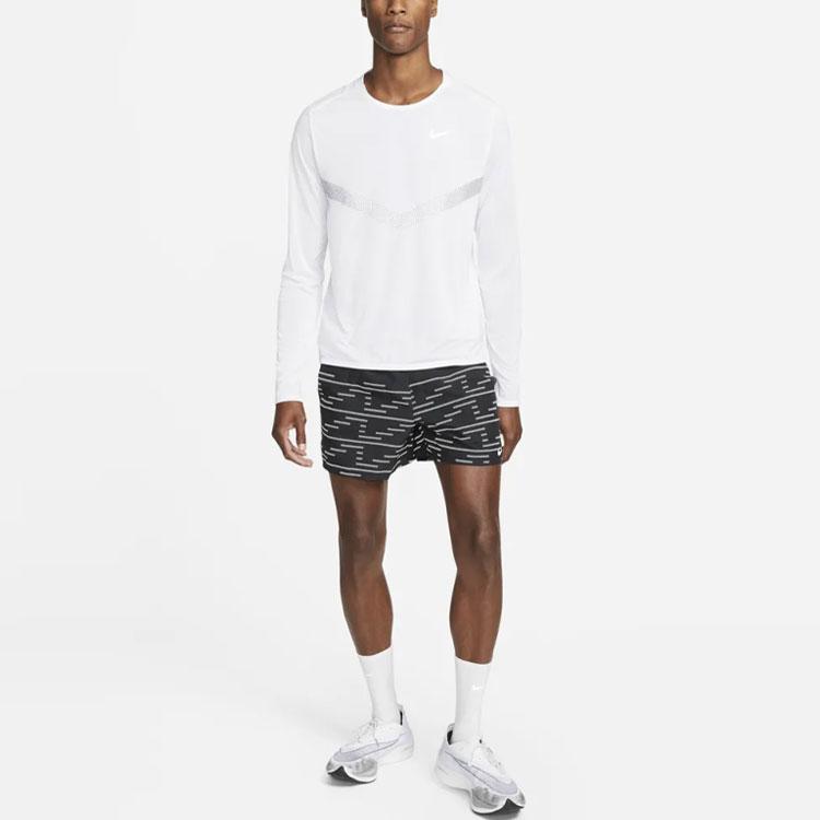 Nike Long Sleeve Running Casual Fitness Training T-Shirt Men Tops White DD6022-100