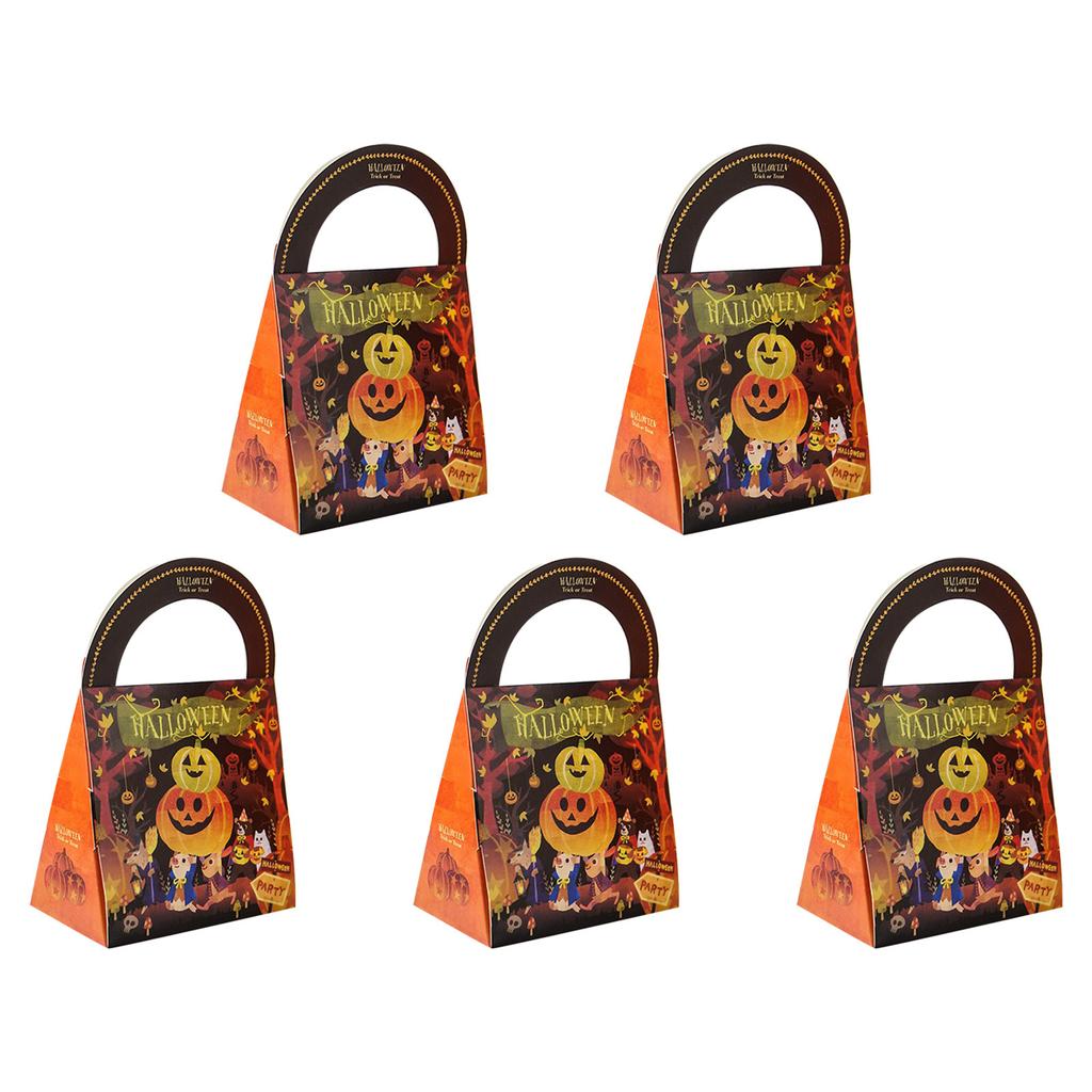 Halloween Candy Bag Party Gift 5pcs Non Woven Halloween Tote Gift Bag For Kids Trick Or Bag, Reusable Candy Bag, Halloween Party Supplies