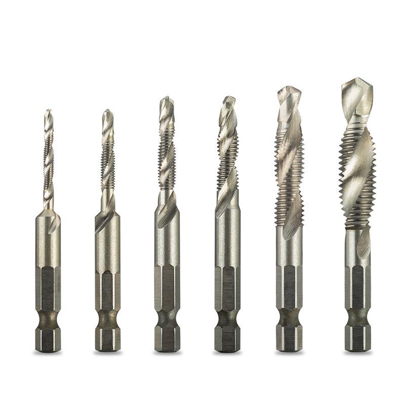 Yunbei Titanium-Plated High-Speed Steel Spiral Tap Drill with Hexagonal Shank
