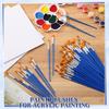 C-Convenient-500Pcs Flat Paint Brushes Bulk For Classroom Crafts Acrylic Oil Painting Watercolor Painting Canvas Face Painting